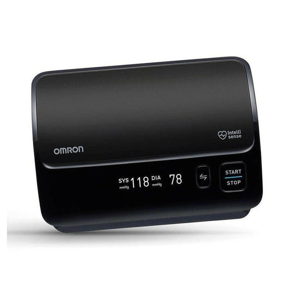 Omron Evolv apparaat hoekopname met display en knoppen