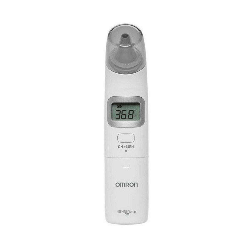 Witte Omron GentleTemp 521 oorthermometer met beschermkap
