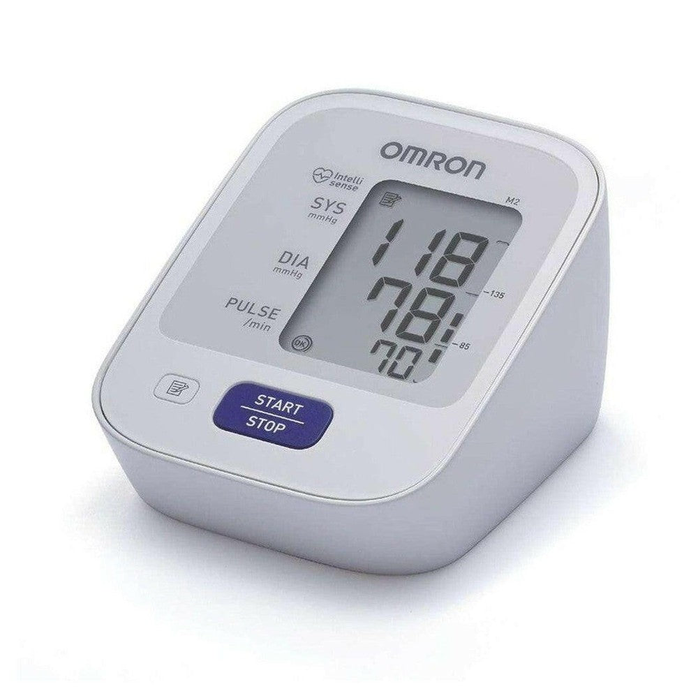 Omron M2 bloeddrukmeter wit met Intelli Sense technologie en START STOP knop