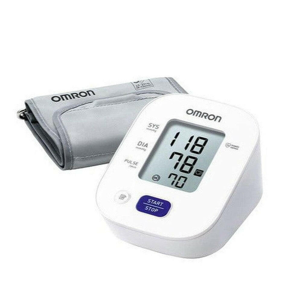 Omron M2 bovenarmmeter met grijze manchet en geheugenfunctie pictogram