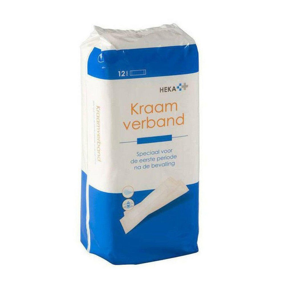 HEKA kraamverband met hechtstrip 12 stuks verpakking wit blauw