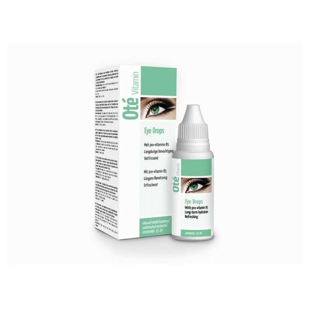 Oté Vitamin Eye Drops B5 oogdruppels 15 ml met pro-vitamine B5 voor droge ogen, flesje en verpakking