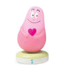 Roze bolvormig Barbapapa nachtlampje op gele en witte basis