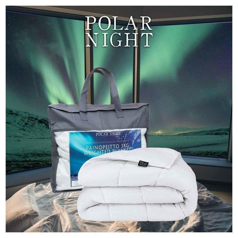 Polar Night verzwaringsdeken met draagtas en noorderlicht achtergrond