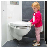 Lichtblauwe elastische toiletbrilvergrendeling voor badkamer veiligheid