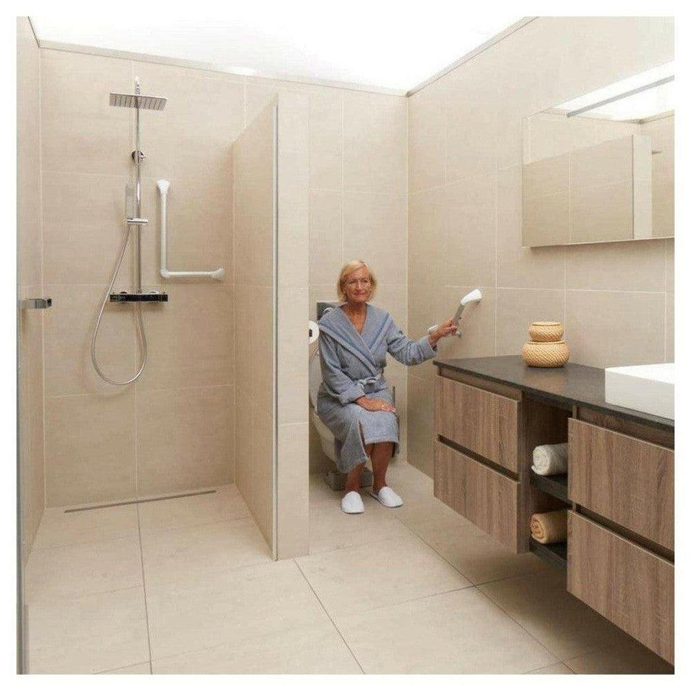 SecuCare witte wandbeugel met 45 graden hoek voor toilet en badkamer