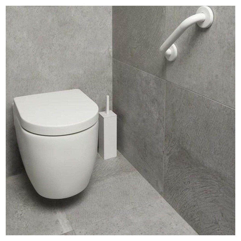 SecuCare witte wandbeugel 30 cm in badkamer met grijze tegels