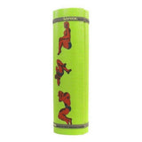 Opgerolde lichtgroene Sirex fitnessmat met grijze band en Made in The Netherlands label