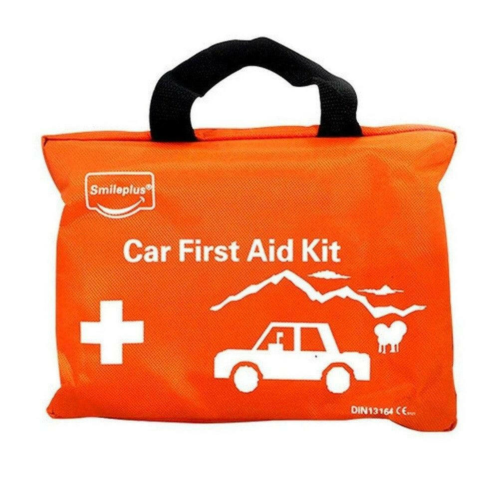 Oranje Smileplus auto EHBO-koffer met handgreep en DIN13164 certificaat