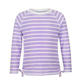 Paars-wit gestreept langarm UV-shirt voor kinderen met strikjes