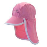 Roze Snapper Rock UV-petje met nekflap voor baby's, XXS