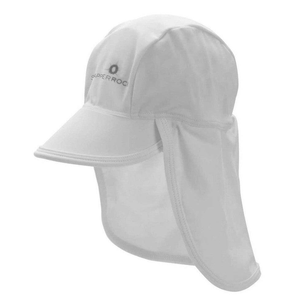 Wit Snapper Rock UV-petje voor kinderen met nekflap en grijs logo
