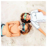 Wit Snapper Rock UV-shirt met korte mouwen op strand, zonbescherming voor kinderen