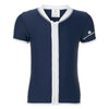 Navyblauw Snapper Rock UV-zwemshirt met rits en korte mouwen voor kinderen