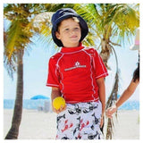 Snapper Rock kinderzonnehoedje navy met patroon voor in het water