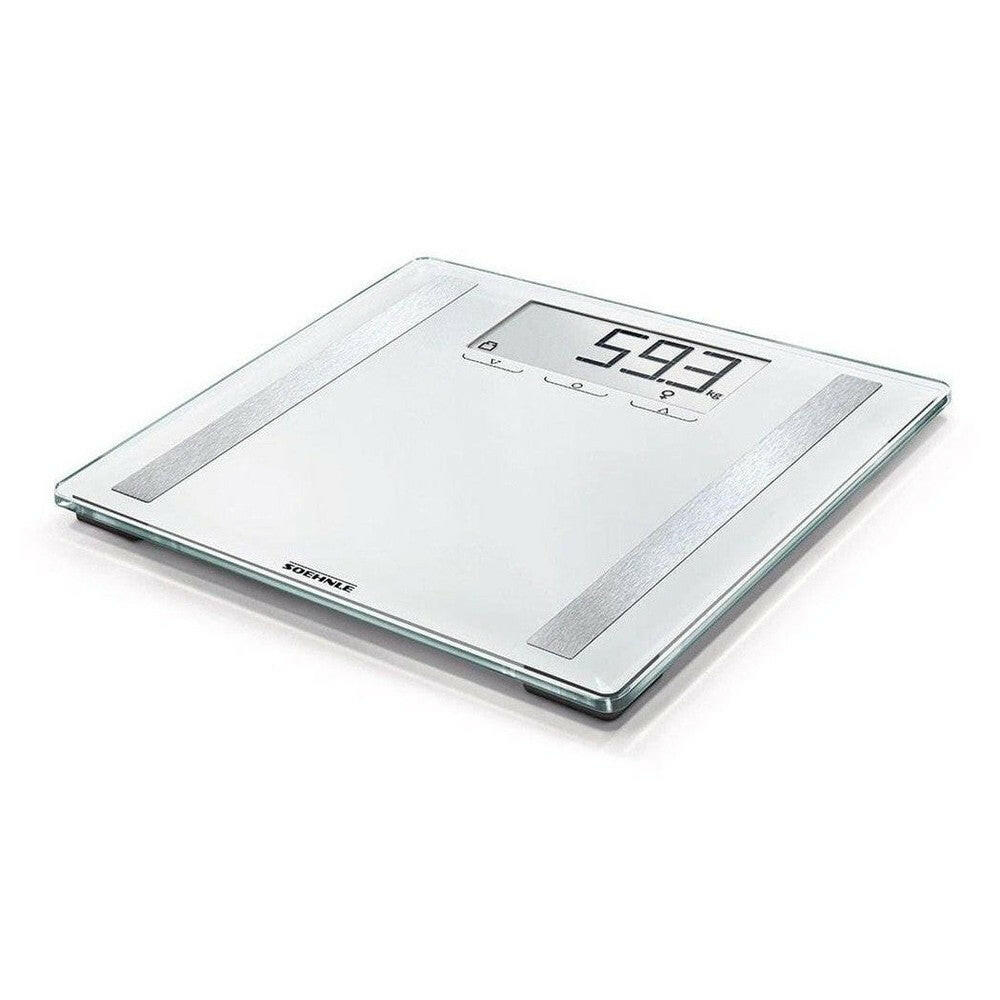 Witte Soehnle Shape Sense Control 200 personenweegschaal met glazen oppervlak