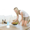 Soehnle Valencia aroma diffuser wit lichtblauw in woonkamer met nevel