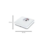 Witte retro analoge personenweegschaal Soehnle Tempo met groot ronde display en antislip rubberen oppervlak