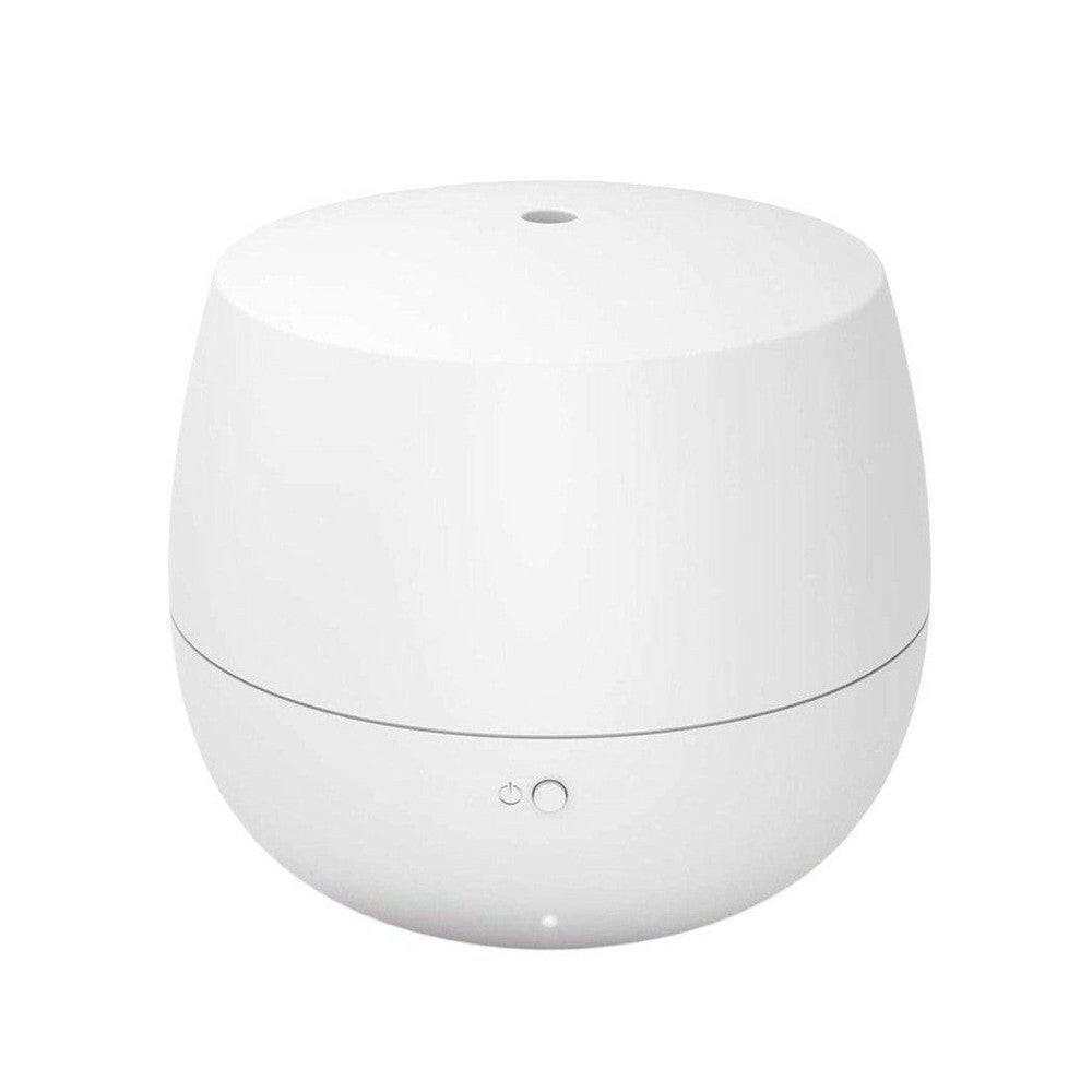 Witte aroma diffuser met power symbool en bovenste nevelopening