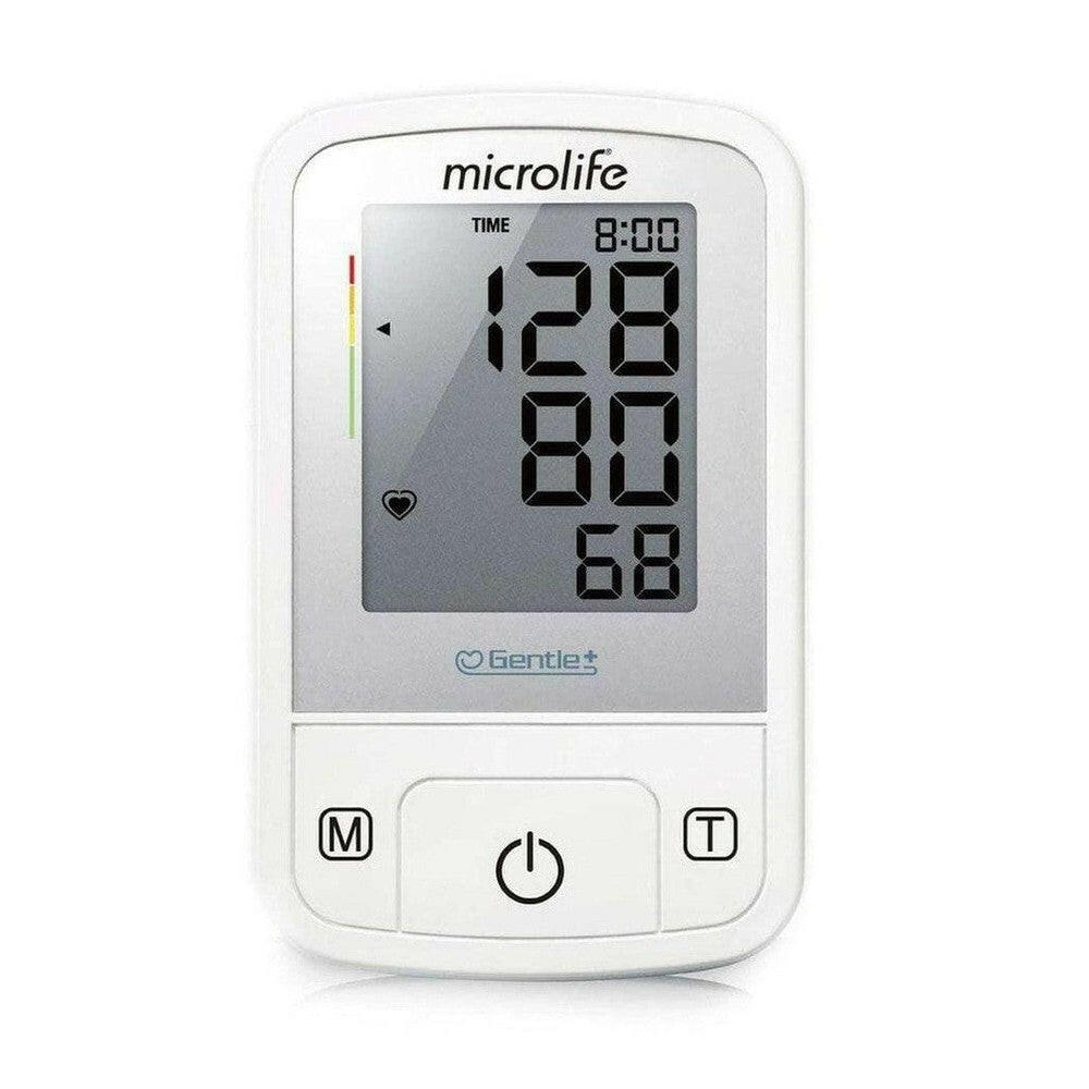 Close-up scherm Microlife BP A2 Basic met duidelijke cijfers en kleurenbalk