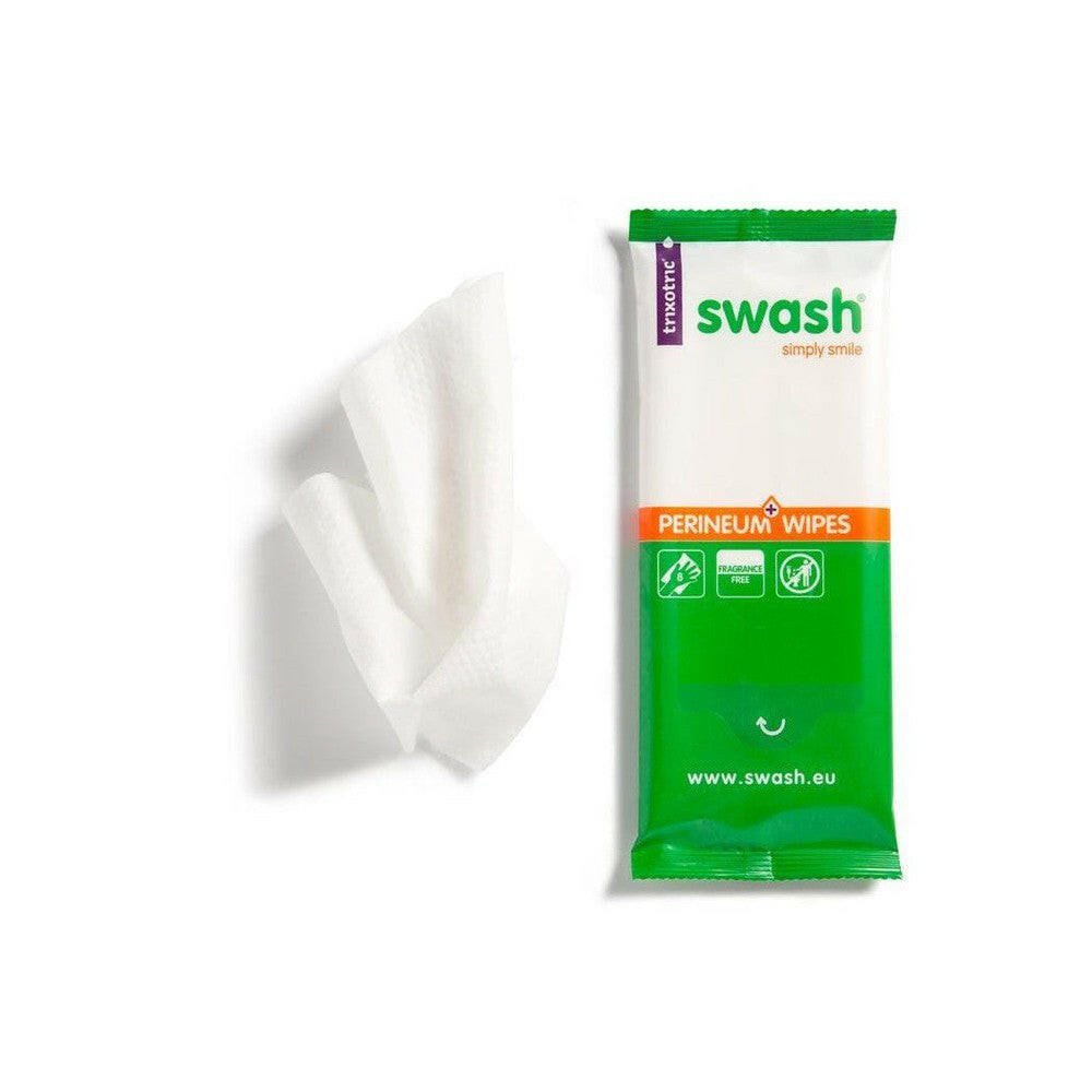 Losse Swash Perineum Plus wasdoekje textuur en verpakking