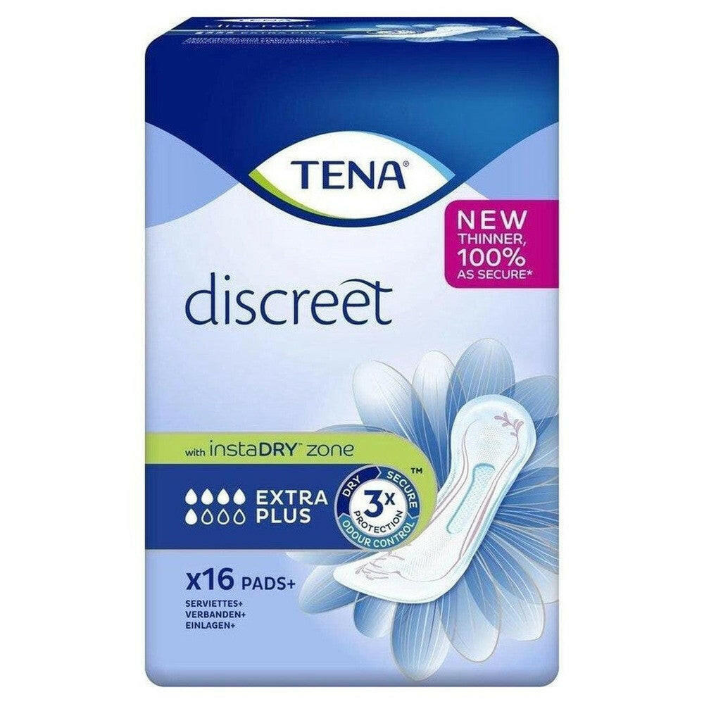 Tena Discreet Extra Plus incontinentieverband verpakking 16 stuks drievoudige bescherming