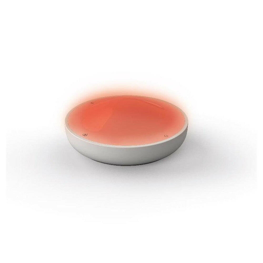 Terraillon Dreamer witte ronde slaaptrainer met oranje-roze licht en zon/hart symbolen