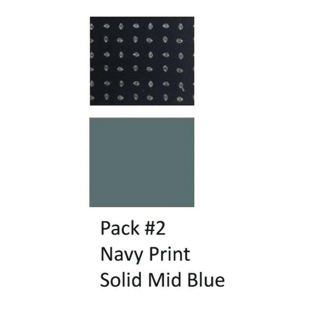 Tilley mondkapje 2-pack Navy Print en Solid Mid Blue stofkleuren