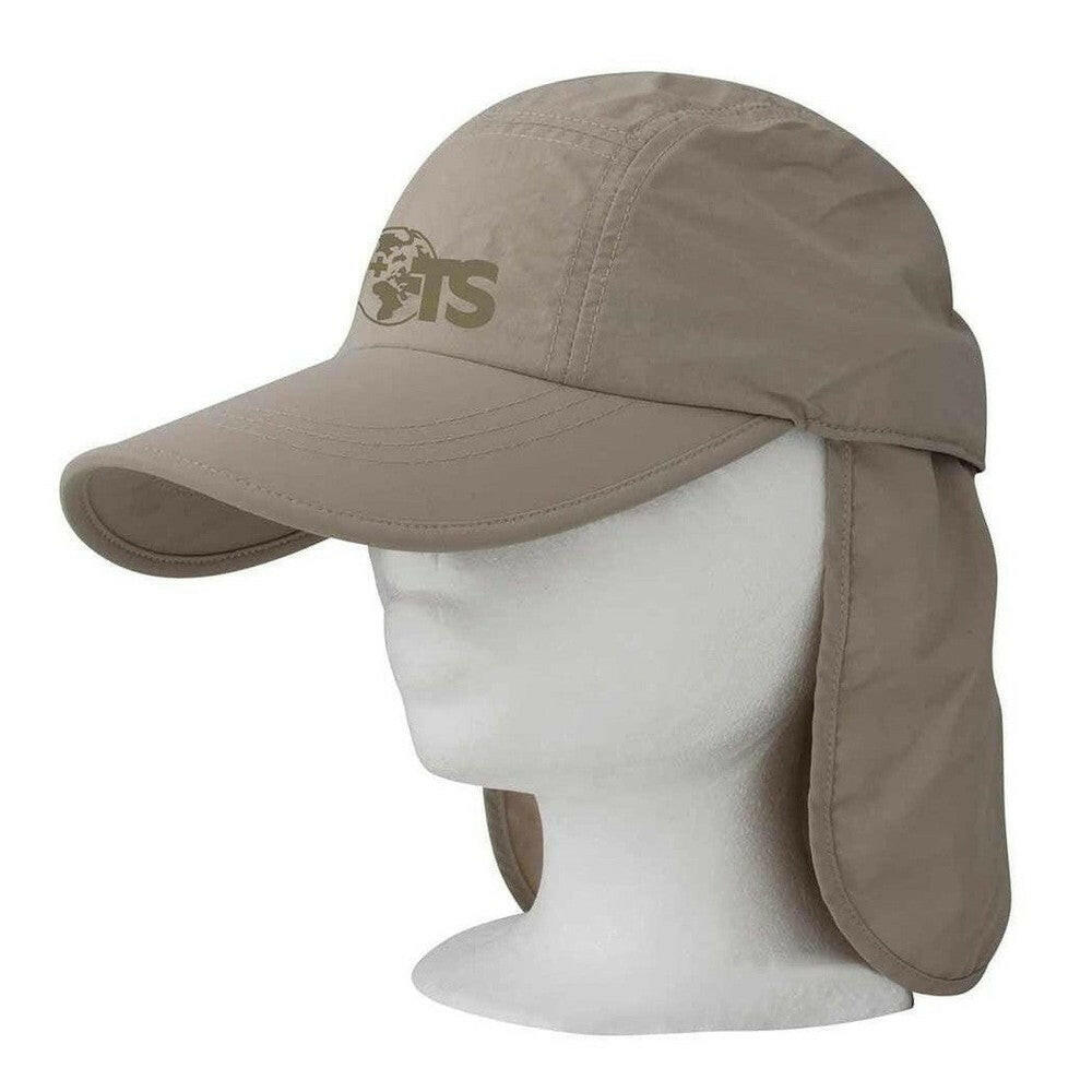Beige TravelSafe Desert Cap pet met afneembare nekflap en UPF 40+ bescherming