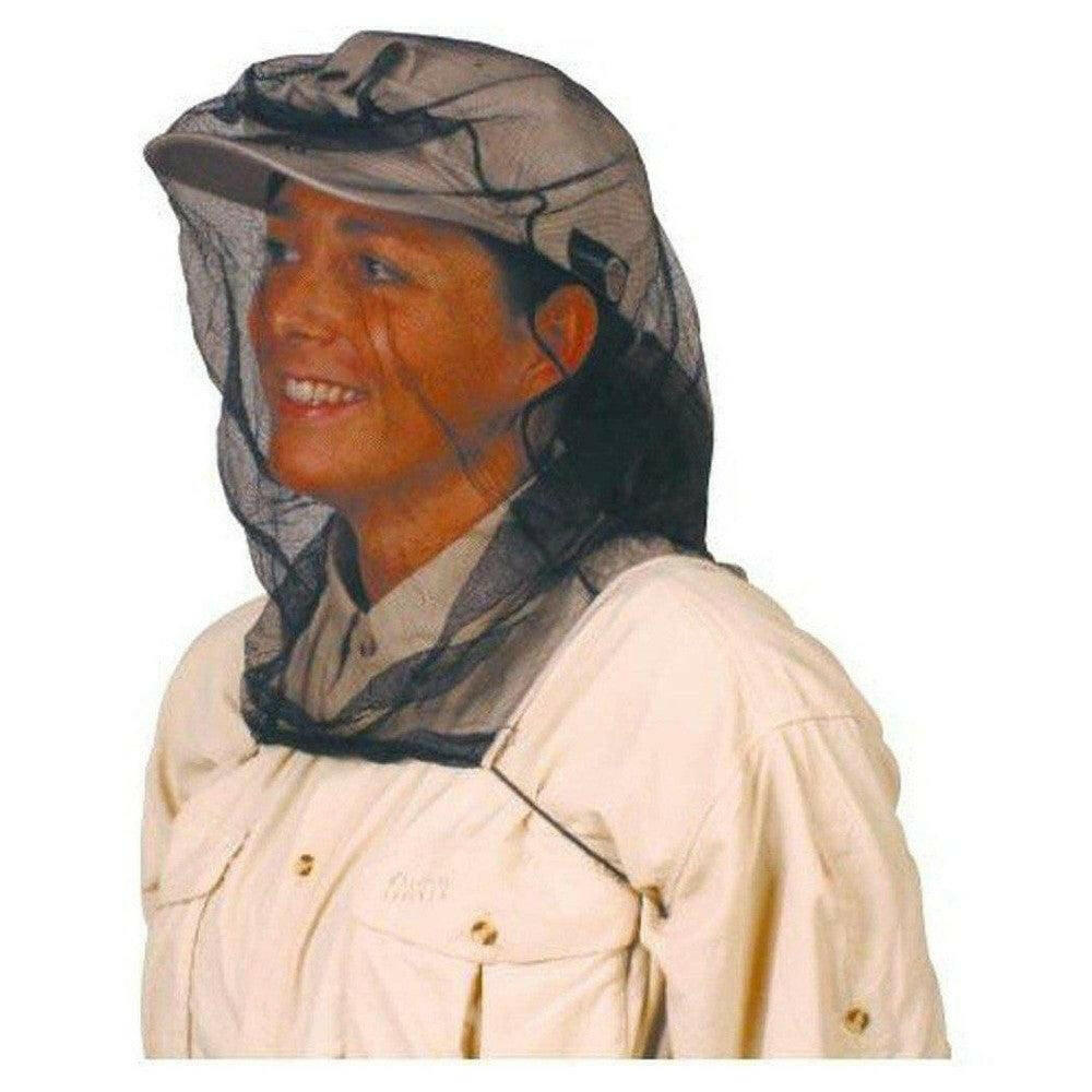 Lichtgrijze Travelsafe anti-insectenpet met zwart muskietennet voor gezicht en nek