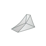 Grijze lijntekening van driehoekig muggennet model met geometrische structuur