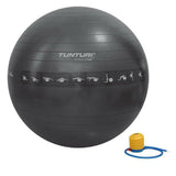 Tunturi zwarte fitnessbal met pomp en oefenpictogrammen
