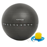 Tunturi 65 cm zwarte anti-burst fitnessbal met pomp