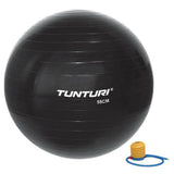 Zwarte Tunturi opblaasbare oefenbal 55cm inclusief handpomp