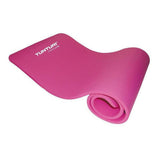 Roze Tunturi fitnessmat NBR met horizontale ribbeltextuur en stevig foam