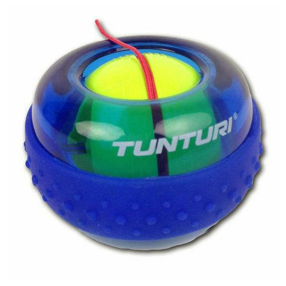 Blauwe Tunturi Magic Ball handtrainer met transparante bovenkant en textuur voor grip