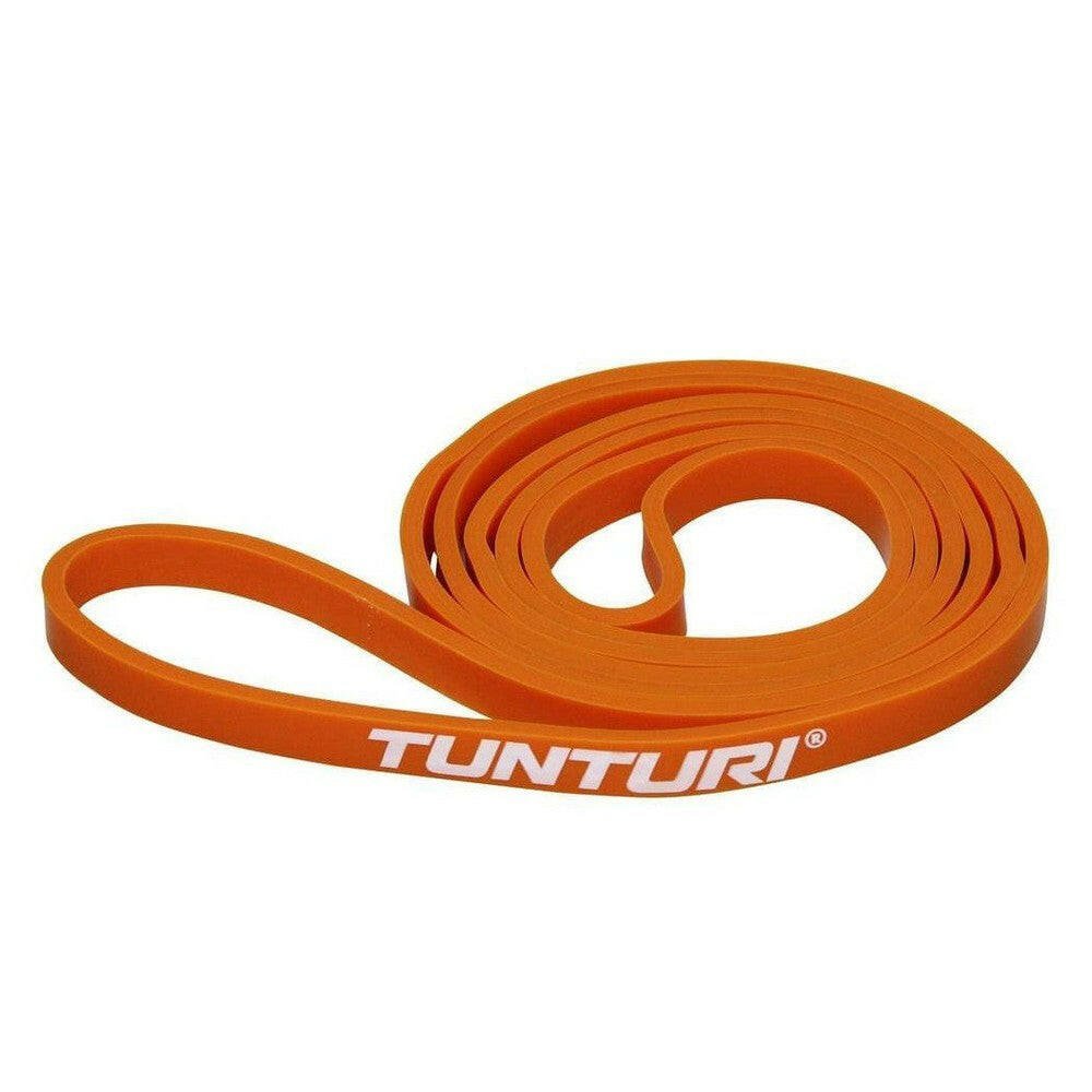 Tunturi Power Band weerstandsband extra licht oranje latex met merklogo