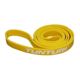 Gele Tunturi Power Band licht weerstandsband latex met handgreep