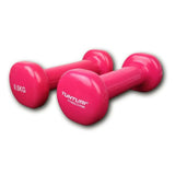 Roze Tunturi vinyl dumbbells set van 0,5kg lichtgewicht