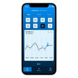 Venta Home App scherm met luchtvochtigheid grafiek op smartphone
