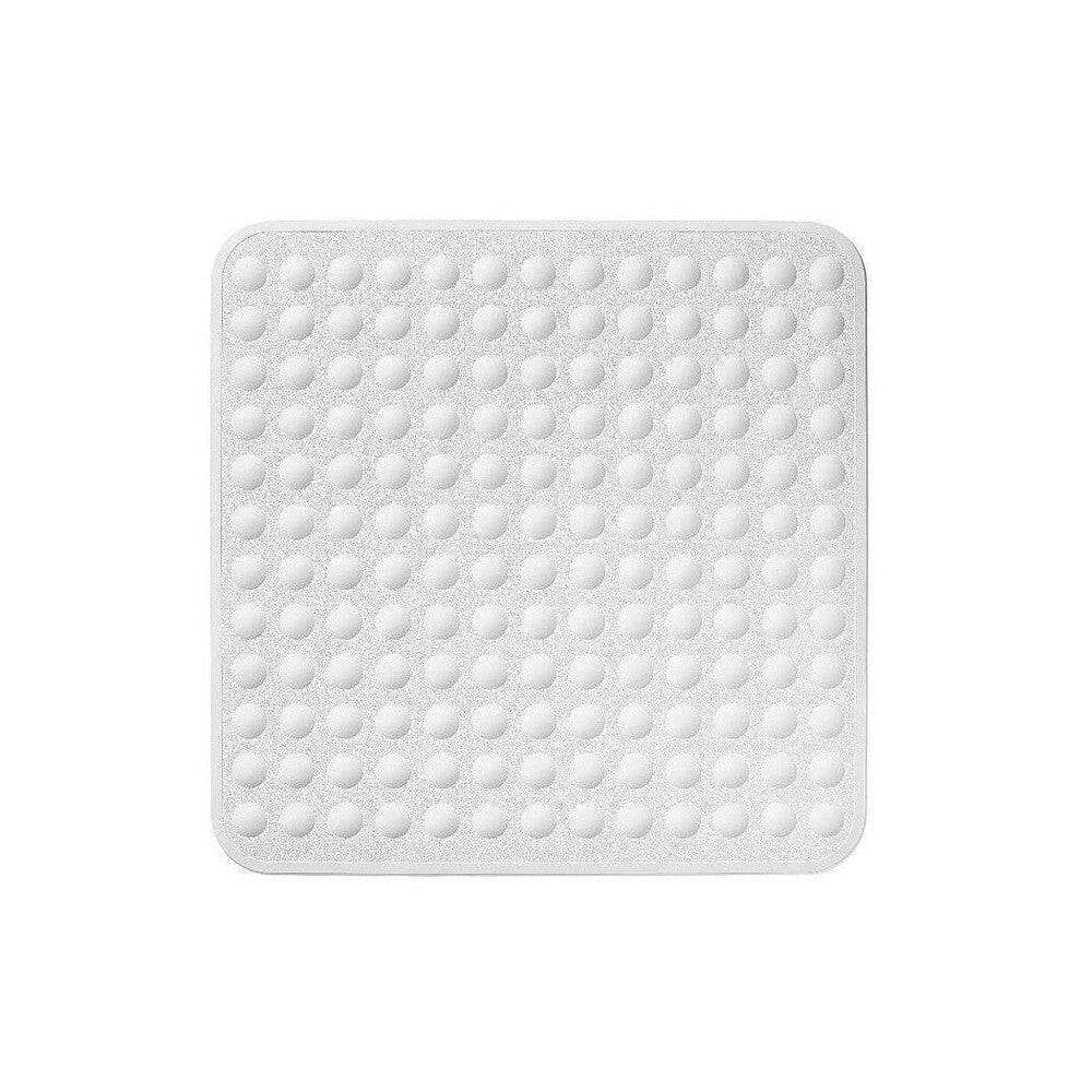Witte PVC douchemat 54x54 cm met matte textuur en afgeronde hoeken