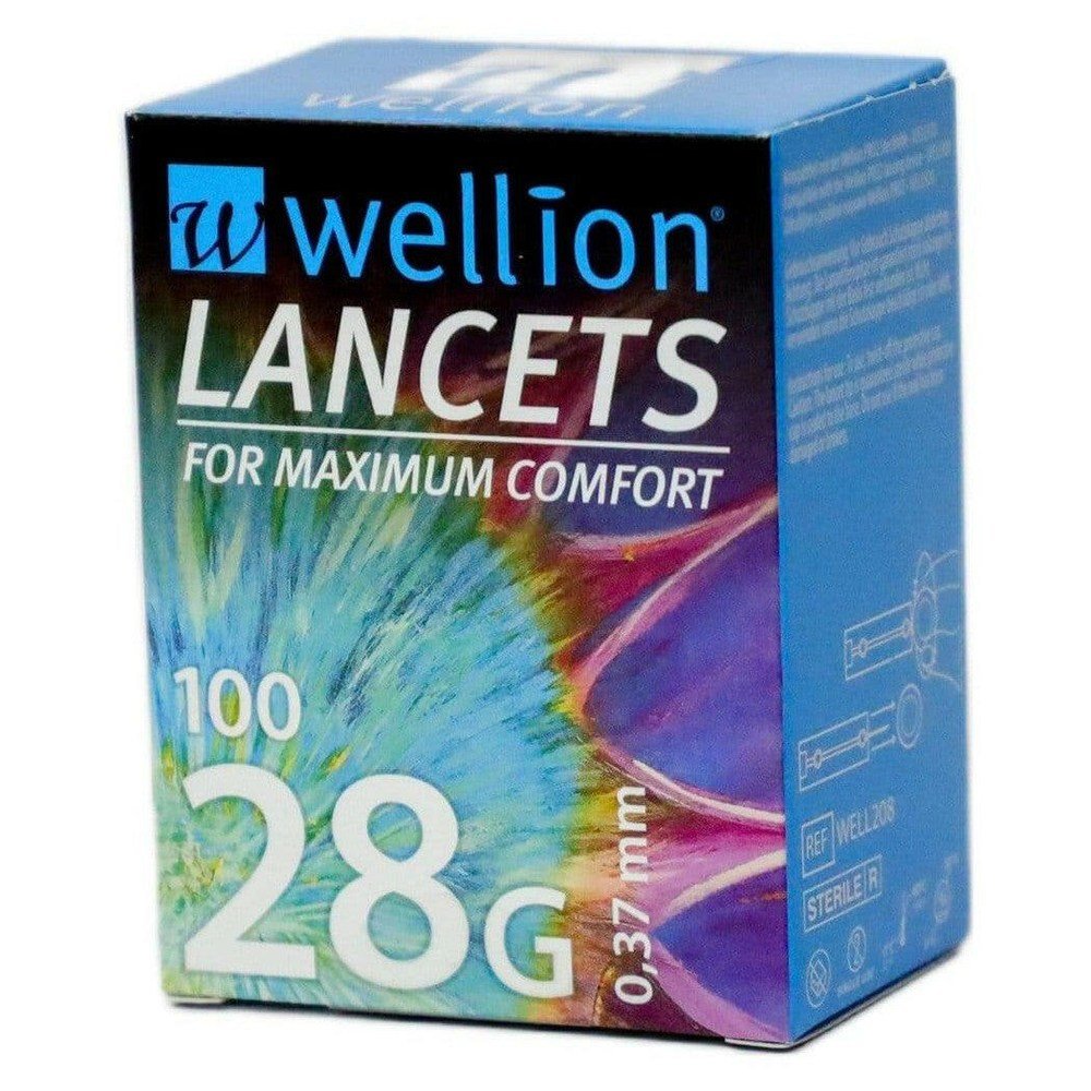 Wellion lancetten 28G verpakking 100 stuks voor pijnloze bloedglucose meting