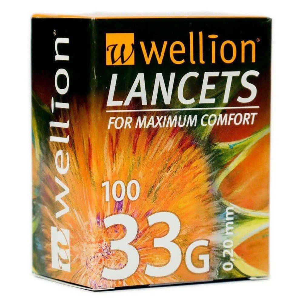Wellion lancetten 33G verpakking met 100 stuks voor comfortabele bloedafname